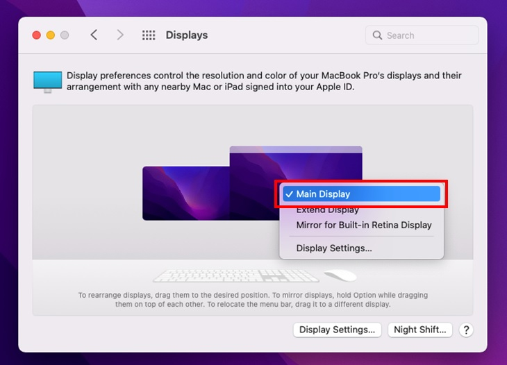 Hướng dẫn A - Z cách kết nối MacBook M2 với tivi 3 Lựa chọn chế độ phát song song hoặc mở rộng cho TV trên MacBook